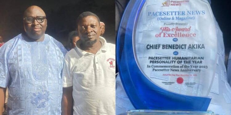 Humanitarian Personality award of the year: Renowned Geophysics Associate Professor, Onifade Yemi Sikiru Congratulate Chief Benedict Akika   …Urges Him To Persist in his benevolent endeavors