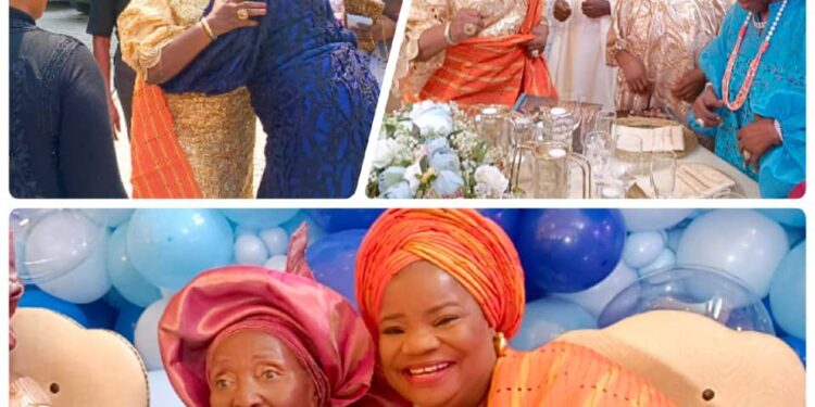 Oyo Deputy Gov’s wife, Ajibola Lawal felicitates mama Adesola at 90 (PHOTOS)