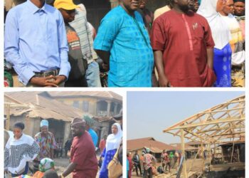 PHOTOS: Excitement as Ex-Oyo Commissioner, Afonja reconstructs burnt shops in Ogbomoso