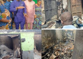 Oyo Lawmaker Adebayo Babajide Gabriel, Ibadan North PDP Chairmanship Candidate, Hon. Olufade Oluwaseun, Visit Sango Market After Devastating Fire Outbreak
