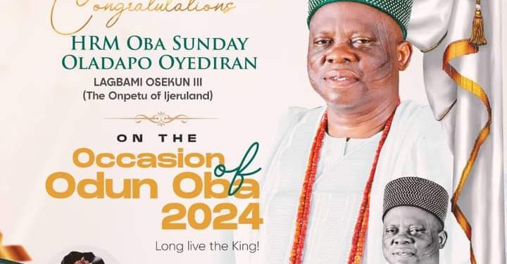 Odun Oba 2024: Oyo lawmaker, Bisi Oluranti congratulates Oba Oyediran, people of Ijeru kingdom