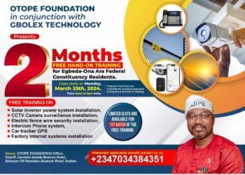 Youths Empowerment: OTOPE to organise vocational training for youths in Egbeda/Ona Ara Fed. Constituency