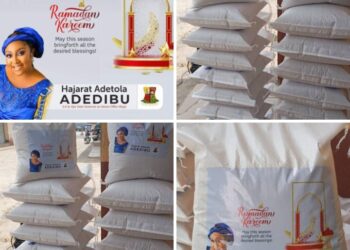RAMADAN/LENT PACKAGE: Hajarat Adetola Adedibu Donates Item of Food To Ibadan South West LG Party Members (Video)