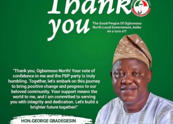 Thank You my good people of Ogbomoso North— Chairman elect, Ogunlade 