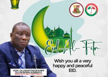 Eld al-Fitri: Oyo Lawmaker Fowokanmi wishes every Muslim faithful a Happy Eld al-Fitri celebration.