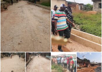 PHOTOS NEWS: Agboworin Inspects Ongoing 1.6km Kajola-Irede-Odinjo-Alake Road Project In Ibadan, Expresses Satisfaction On Progress