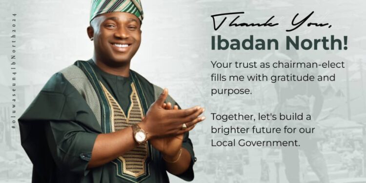 Victorious Chairman-Elect Oluwaseun Olufade Thanks Residents Of Ibadan North for Election Win