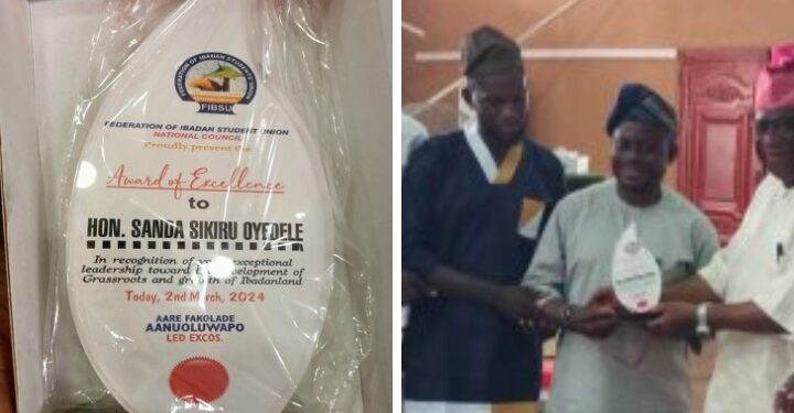 Sanda, Oyo ALGON Chairman, Honoured with FIBSU Award for Transforming Grassroots Development and Ibadan Land