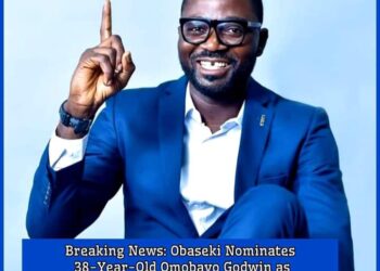 Breaking News: Obaseki Nominates 38-Year-Old Omobayo Godwin as Deputy Governor after Shaibu’s Impeachment