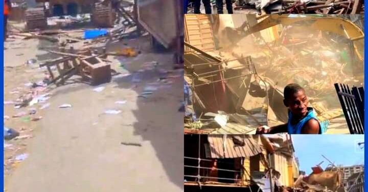 Tension as Traders Protest Demolition of Shops in Lagos Island