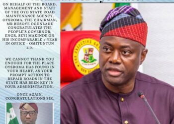 OYSROMA Chairman, Ogunlade Congratulates Makinde on His 5th Year Anniversary