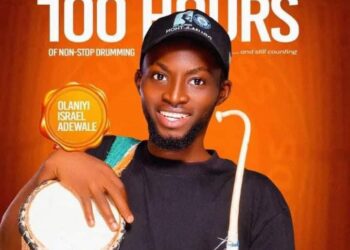 Non-Stop-Drumming: Saki-born Israel Reaches 100 Hours, Eyes World Record with 50 Hours Left*