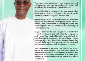 Your re-election is a testament to your unwavering dedication, tireless efforts, and remarkable accomplishments during your previous term  Adeniji Oladapo Samuel  Congratulate Hon Kehinde Akande