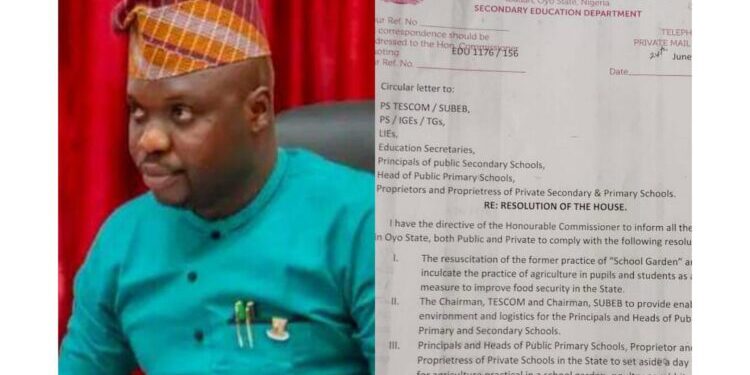 One Month After Waheed Akintayo’s Motion, Ministry Directs Oyo Schools To Resuscitate “School Gardens”