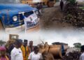 Excitement as Dr. Temitope Kolapo GLORIOUS Clears Long-Awaited Refuse at Olorunsogo Overhead Bridge LG Main Entrance (PHOTOS) …warn residents and passers-by to stop dumping refuse beside the road