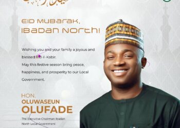 Eid-el-Kabir: “May this Eid bring peace, happiness, and prosperity to you and your loved ones,” Ibadan North Council Chairman Olufade Felicitates Muslims*