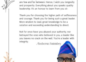 Birthday: You’re A Man Of Positive Reinforcement and Influence! Bashorun Saintabey Celebrates SUBEB Boss