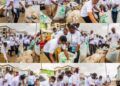 Oyo Youth Agency Chairman Prince Adebowale, SSA Student Affairs Hon Victor, Deji Ola, FOSSU National Lead Bodija Market Clean-Up Campaign