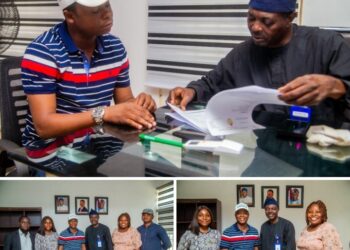 Photos News: Oyo NYSC Coordinator, Odoba Abel, Pays a Courtesy Visit to Youth Agency Chairman Adebowale, Sues for Adequate Partnership