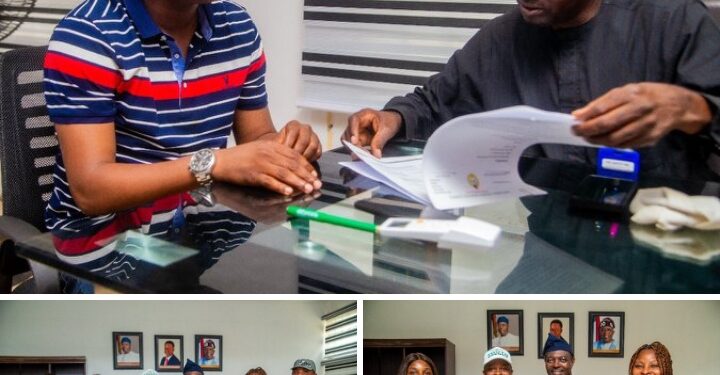 Photos News: Oyo NYSC Coordinator, Odoba Abel, Pays a Courtesy Visit to Youth Agency Chairman Adebowale, Sues for Adequate Partnership