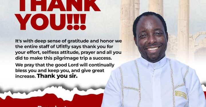 “UfitFly Team Expresses Heartfelt Gratitude to Prophet Taiwo Abel Ojo