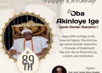 Olubadan@89: Egbeda Council Chairman Sanda Congratulates Oba Akinloye Owolabi Olakulehin, On Birthday Anniversary