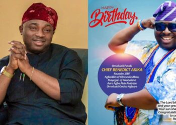 Birthday: Ibadan North LG Chairman, Olufade Felicitates Agbaakin olorunda aaba, Chief Benedict Akika