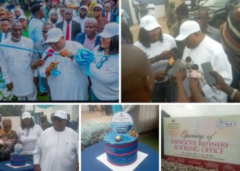Jubilation As Adeleke Commissions  Gas Plant And Dangote Refinery Booking Centre In Ibadan Owned Socialite Motunrayo Ajeigbe Akinlosotu