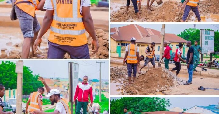 PHOTOS: OmoIyaKunmi Foundation set to provide palliative to damaged portions on Oyo-Iseyin road