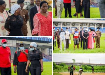 PHOTOS: Commissioner for Youth and Sports, Adegoke Inspects Ongoing Pitch Maintenance, Sports Facilities at Adamasingba Stadium