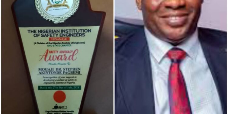 Dr. Akin Fagbemi Honored with Safety Advocacy Award by NISE