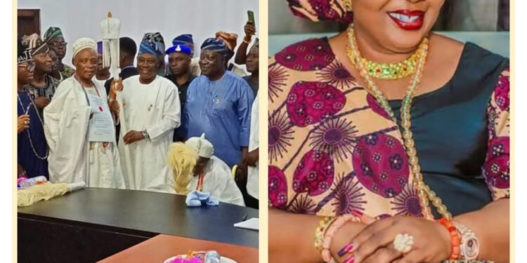 ANew Era Begins: Oyo Market Leader Princess Abeo Congratulates Ladoja On Olubadan Ceremonial Crown