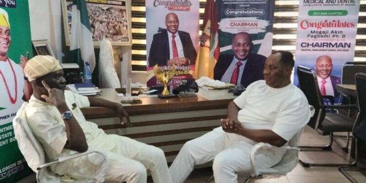 Oyo Rep Agboworin paid courtesy visit on Chairman OYSHMB Dr Akin Fagbemi