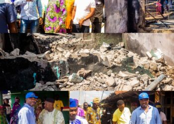 Oyo Lawmaker Hon.  Babajide Gabriel Donates Cement And Blocks To Gbaremu Market Fire Victims*
