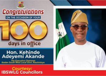 100 Days In Office: Ibadan South West LG of Councillors Congratulates Hon. Kehinde Akande