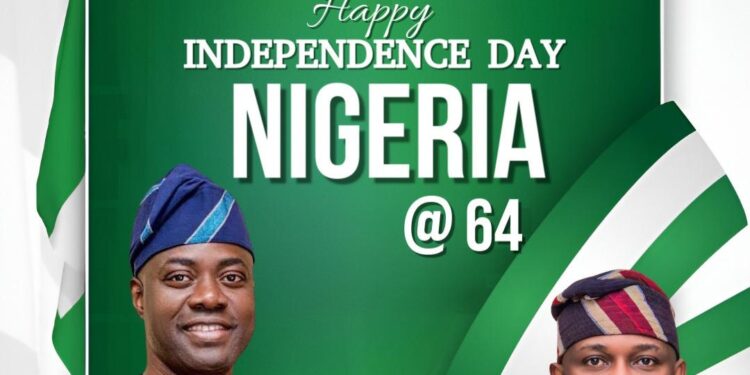 Hon. Folajimi Oyekunle Felicitates with Nigerians on 64th Independence Anniversary, Lauds Governor Seyi Makinde’s Economic Recovery Efforts