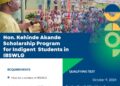 IBSWLG Chairman, Akande Launches Scholarship Program for Indigent Students