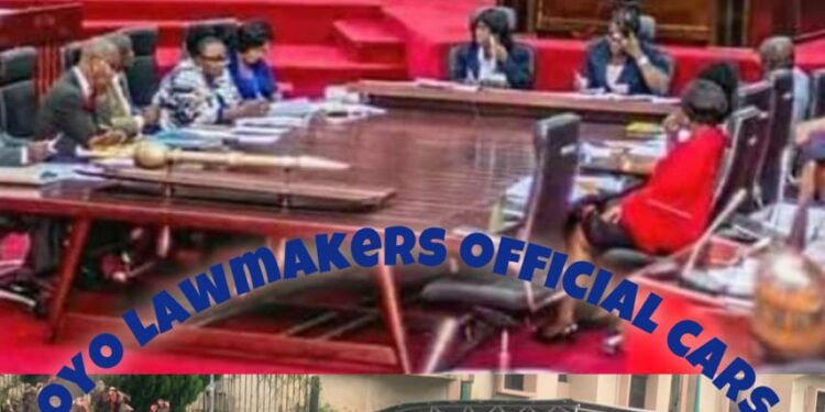 Finally: Oyo Lawmakers’ Official Vehicles Arrive, Parked at Government House