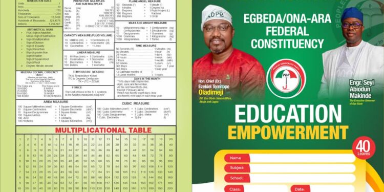 Gov. Makinde’s Education Agenda Gets Boost as Dr. OTOPE Sets to Distribute 30,000 Exercise Books*  …..across 30 Schools in Egbeda/Ona-Ara Fed. Constituency