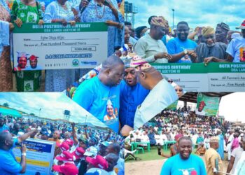 Photos News: Oyo Rep, Skimeh Remembers Late Alaafin, Donates 10 Boreholes, Commissions Classrooms  …Gifts Cash Empowerment To Constituents