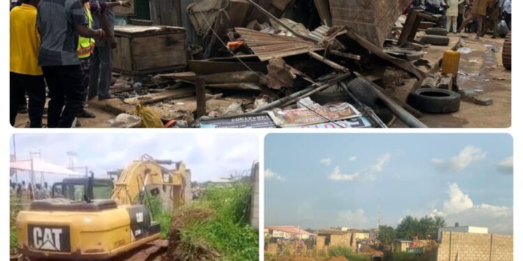 Flooding: Akeem Olatunji Demolishes Structures On Waterways, Vacates Destitute, Street Beggars On Akala Way