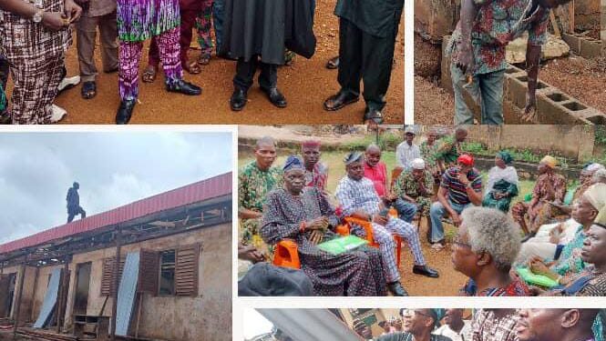 Inspection of classrooms renovation project facilitated by Hon. Sanda Sikiru Oyedele, Executive Chairman, Egbeda LGA