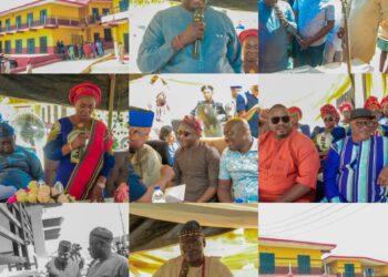 Otunba Seye Famojuro, Double T,  Other Bigwigs Present As Olufade Commissions Idumota Gate Agodi Womai/Powa Ultramodern Shopping Complex In Ibadan North