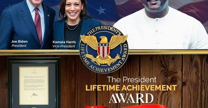 Lifetime Achievement Award: Ufitfly CEO Honored by President Joe Biden and vice president Kamala Harris, for his outstanding commitment, consistency, and impact.