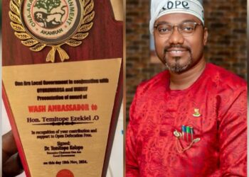 WORLD TOILET DAY: Dr. OTOPE Honored as WASH Ambassador; Donates Generously