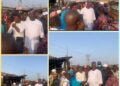 Akinyele Council Boss, Hon Akinwole Akinleye visits Oja Agbe market inferno scene, sympathizes with victims.