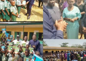 Empowering Young Minds: Dr. OTOPE Donates Exercise Books for Saint Paul Anglican Primary School, Ajia Town, Ona Ara Local Government.