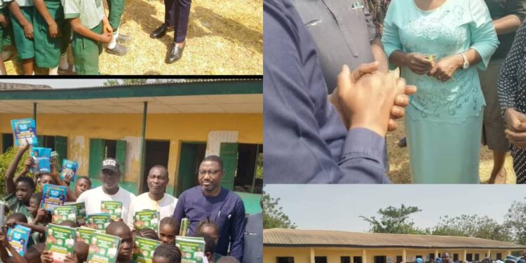 Empowering Young Minds: Dr. OTOPE Donates Exercise Books for Saint Paul Anglican Primary School, Ajia Town, Ona Ara Local Government.