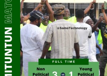 Makinde’s Aides Loses To Seye Famojuro Leads Non-political Team In 3 goals To One Thriller Match