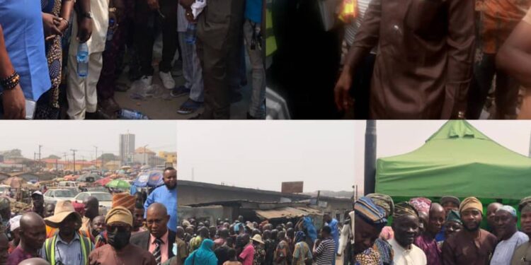 Spare Parts Market: Ibadan N’East Council Chair, Akintayo, Engages Shop Owners and leaders and seeks Cooperation For Timely Completion  …Settles Rift Between PMS Staff, Market Leaders